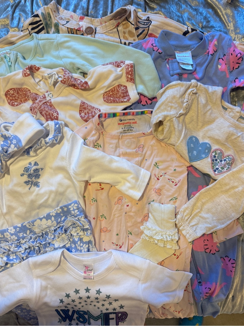 Hanna Andersson Pastel & White Girls Long Sleeve Top Mix
